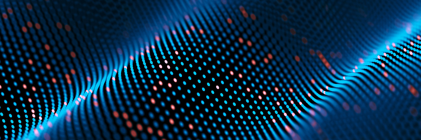 Abstract image of blue and orange dots