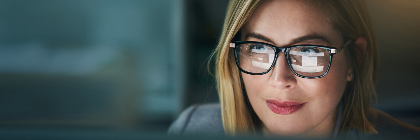 Woman working at computer in office