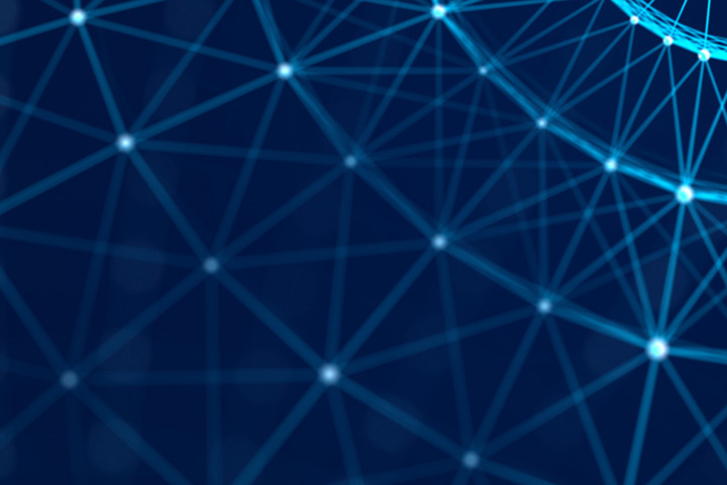 Grid of blue lines radiating out from top corner