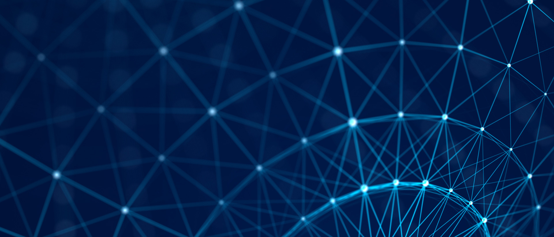 Grid of blue lines radiating out from top corner