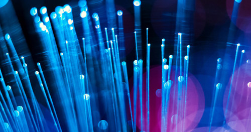 Purple and blue fibre optics